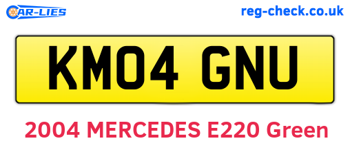 KM04GNU are the vehicle registration plates.