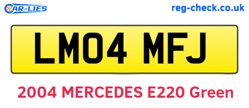 LM04MFJ are the vehicle registration plates.