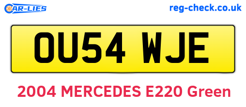 OU54WJE are the vehicle registration plates.