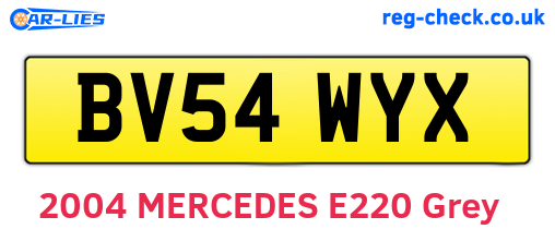 BV54WYX are the vehicle registration plates.