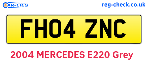 FH04ZNC are the vehicle registration plates.