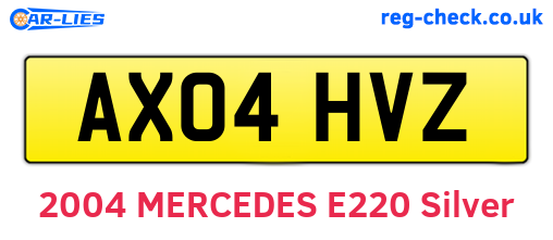 AX04HVZ are the vehicle registration plates.