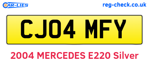CJ04MFY are the vehicle registration plates.
