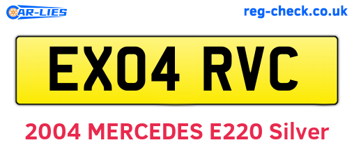 EX04RVC are the vehicle registration plates.