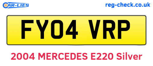 FY04VRP are the vehicle registration plates.