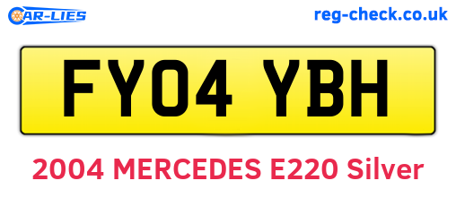 FY04YBH are the vehicle registration plates.
