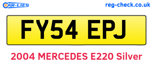 FY54EPJ are the vehicle registration plates.