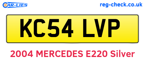 KC54LVP are the vehicle registration plates.