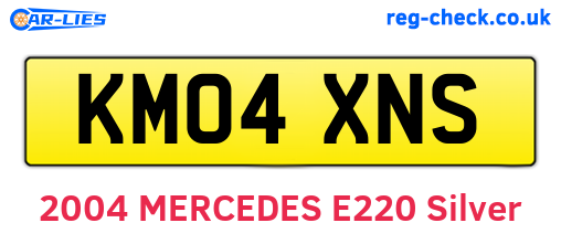 KM04XNS are the vehicle registration plates.