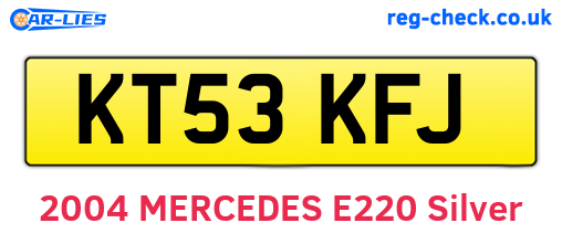 KT53KFJ are the vehicle registration plates.