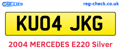 KU04JKG are the vehicle registration plates.