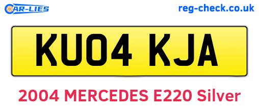 KU04KJA are the vehicle registration plates.