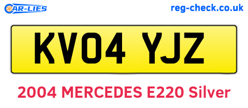 KV04YJZ are the vehicle registration plates.