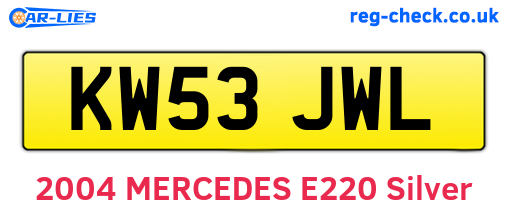 KW53JWL are the vehicle registration plates.