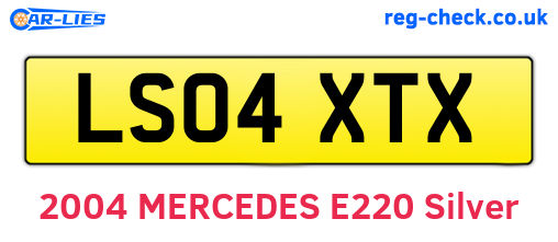 LS04XTX are the vehicle registration plates.