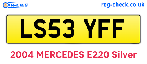LS53YFF are the vehicle registration plates.