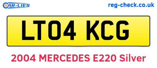 LT04KCG are the vehicle registration plates.