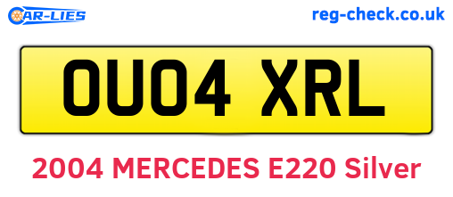 OU04XRL are the vehicle registration plates.