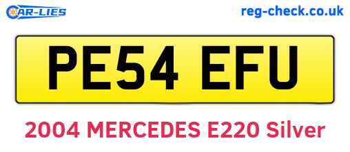 PE54EFU are the vehicle registration plates.
