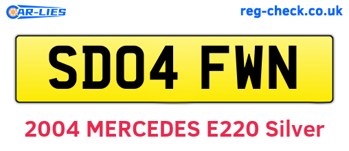 SD04FWN are the vehicle registration plates.