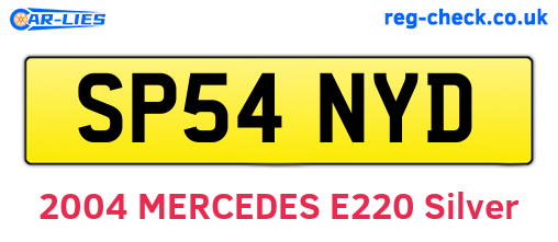 SP54NYD are the vehicle registration plates.