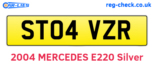 ST04VZR are the vehicle registration plates.