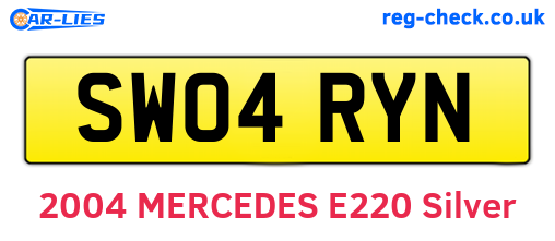 SW04RYN are the vehicle registration plates.