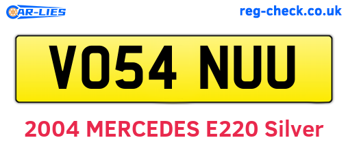 VO54NUU are the vehicle registration plates.