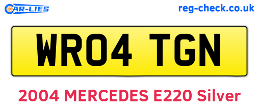 WR04TGN are the vehicle registration plates.