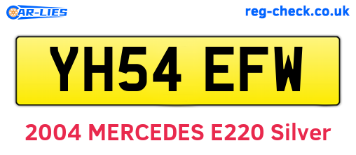 YH54EFW are the vehicle registration plates.