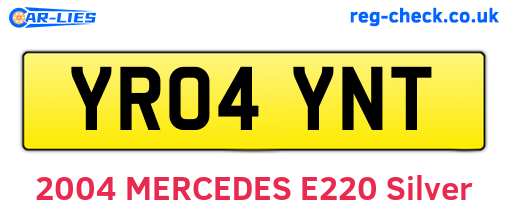 YR04YNT are the vehicle registration plates.