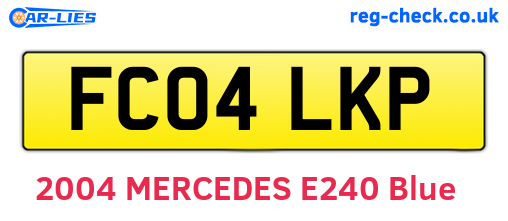 FC04LKP are the vehicle registration plates.