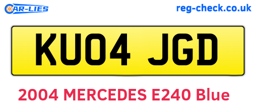 KU04JGD are the vehicle registration plates.