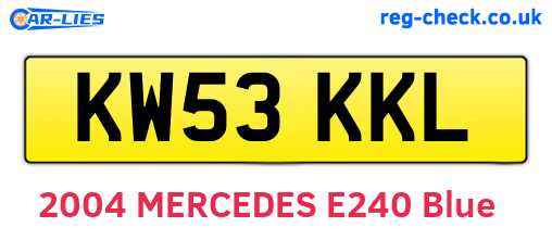 KW53KKL are the vehicle registration plates.