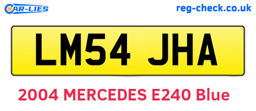 LM54JHA are the vehicle registration plates.