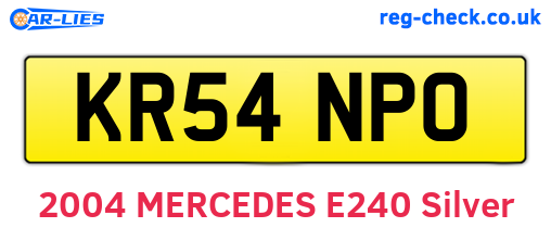 KR54NPO are the vehicle registration plates.