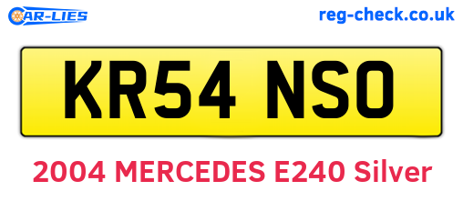 KR54NSO are the vehicle registration plates.