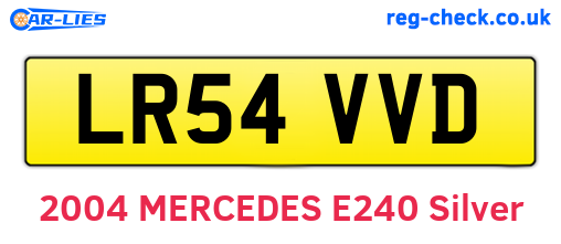 LR54VVD are the vehicle registration plates.