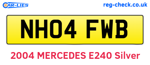 NH04FWB are the vehicle registration plates.