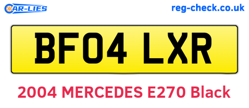 BF04LXR are the vehicle registration plates.