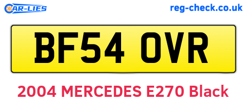 BF54OVR are the vehicle registration plates.
