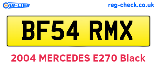 BF54RMX are the vehicle registration plates.