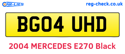BG04UHD are the vehicle registration plates.