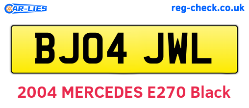 BJ04JWL are the vehicle registration plates.