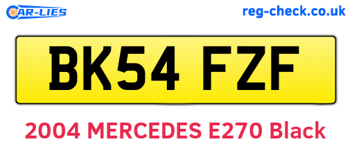 BK54FZF are the vehicle registration plates.