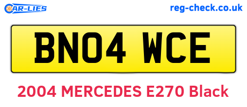 BN04WCE are the vehicle registration plates.
