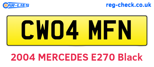 CW04MFN are the vehicle registration plates.