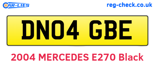 DN04GBE are the vehicle registration plates.