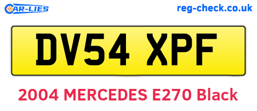 DV54XPF are the vehicle registration plates.