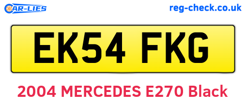 EK54FKG are the vehicle registration plates.